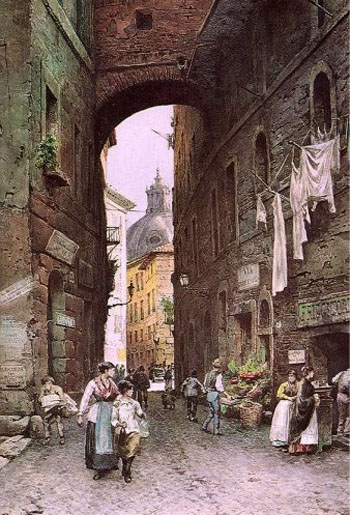 Ettore Roesler Franz,Via Giulio Romano (environ 1887)